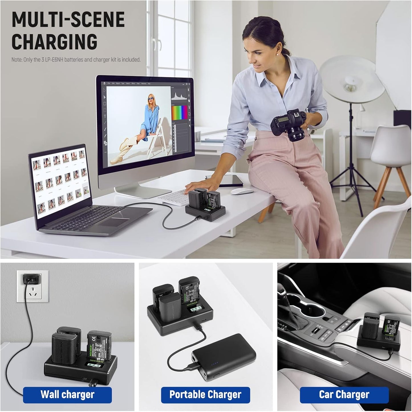 Neewer 10101015 LP-E6NH Battery Charger Kit