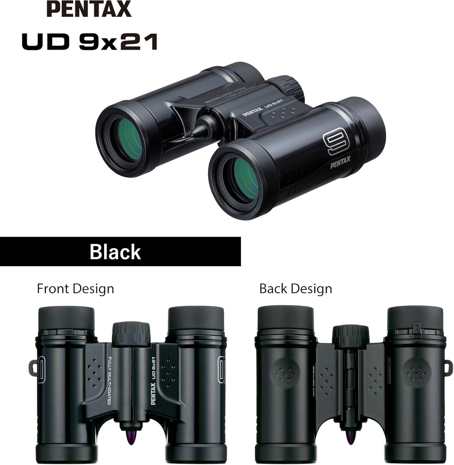 Pentax 61811 UD 9x21 Compact Binoculars - Black
