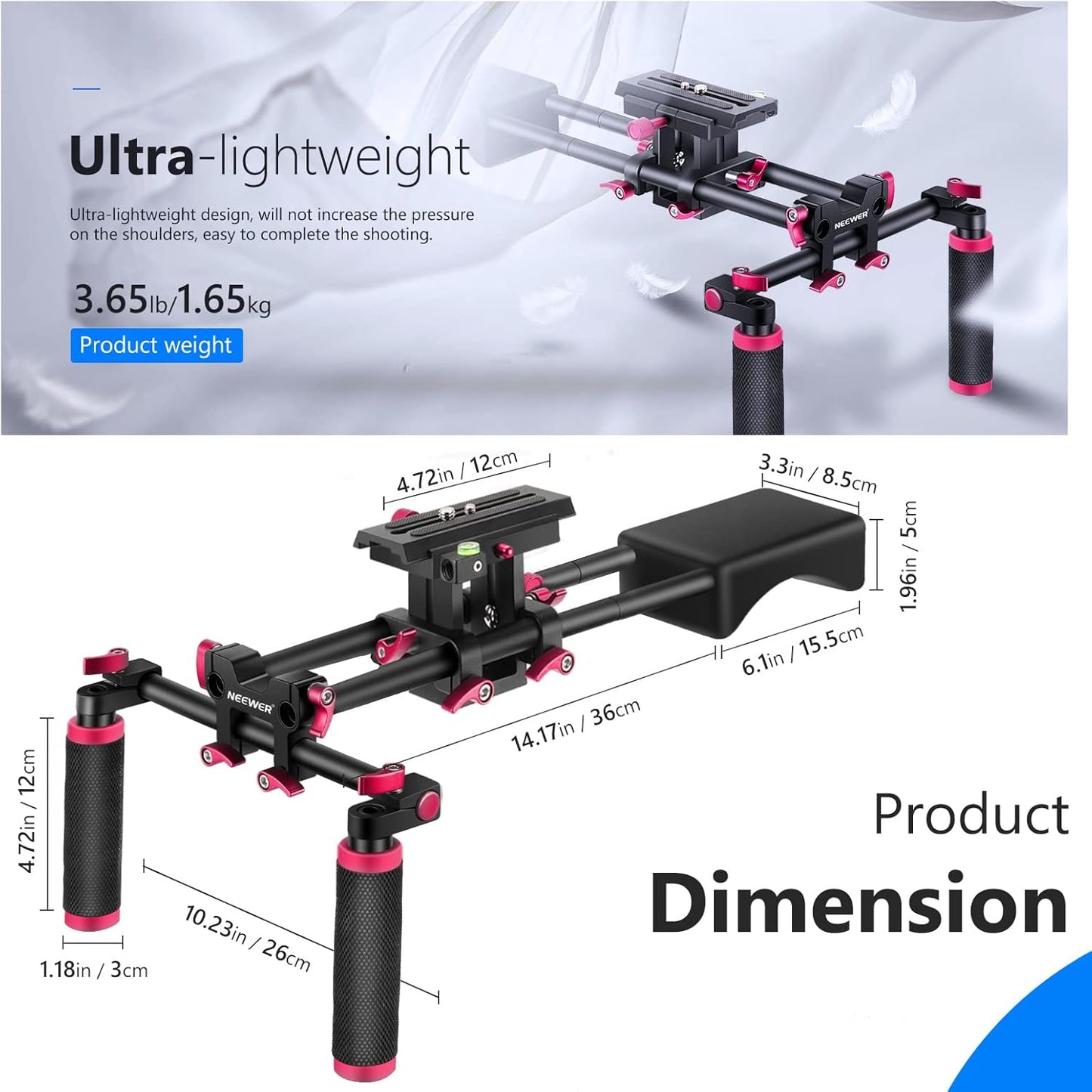 Neewer 10089728 Camera Shoulder Rig Video Film Making System