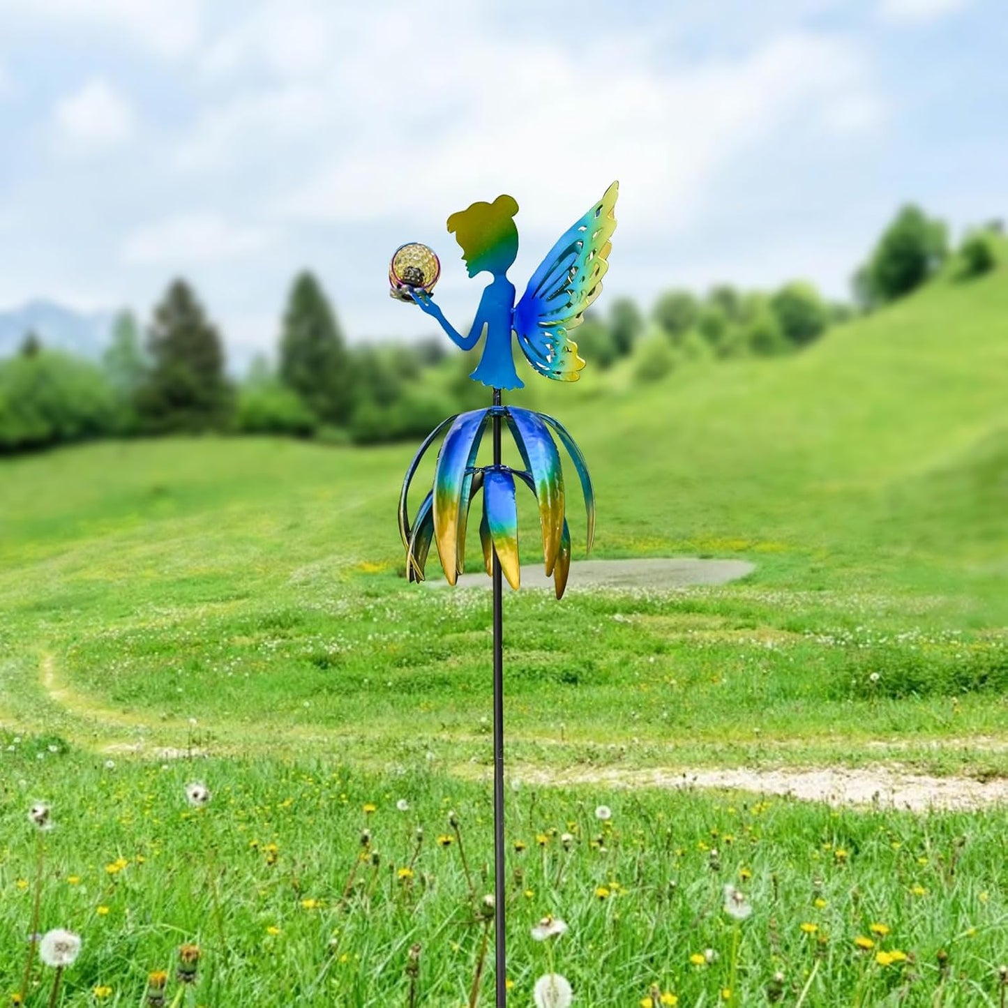 AOC FZ0000R 55'' Fairy Wind Spinner Solar LED Blue