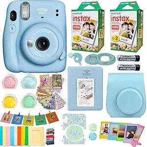 Fujifilm Instax Mini 11 Sky Blue Camera + Film Bundle