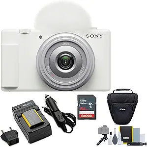 Sony ZV-1F White Vlog Camera Bundle 64GB and More