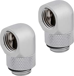 Corsair Hydro X Series 90° Rotary Adapter Twin Pack - Chrome