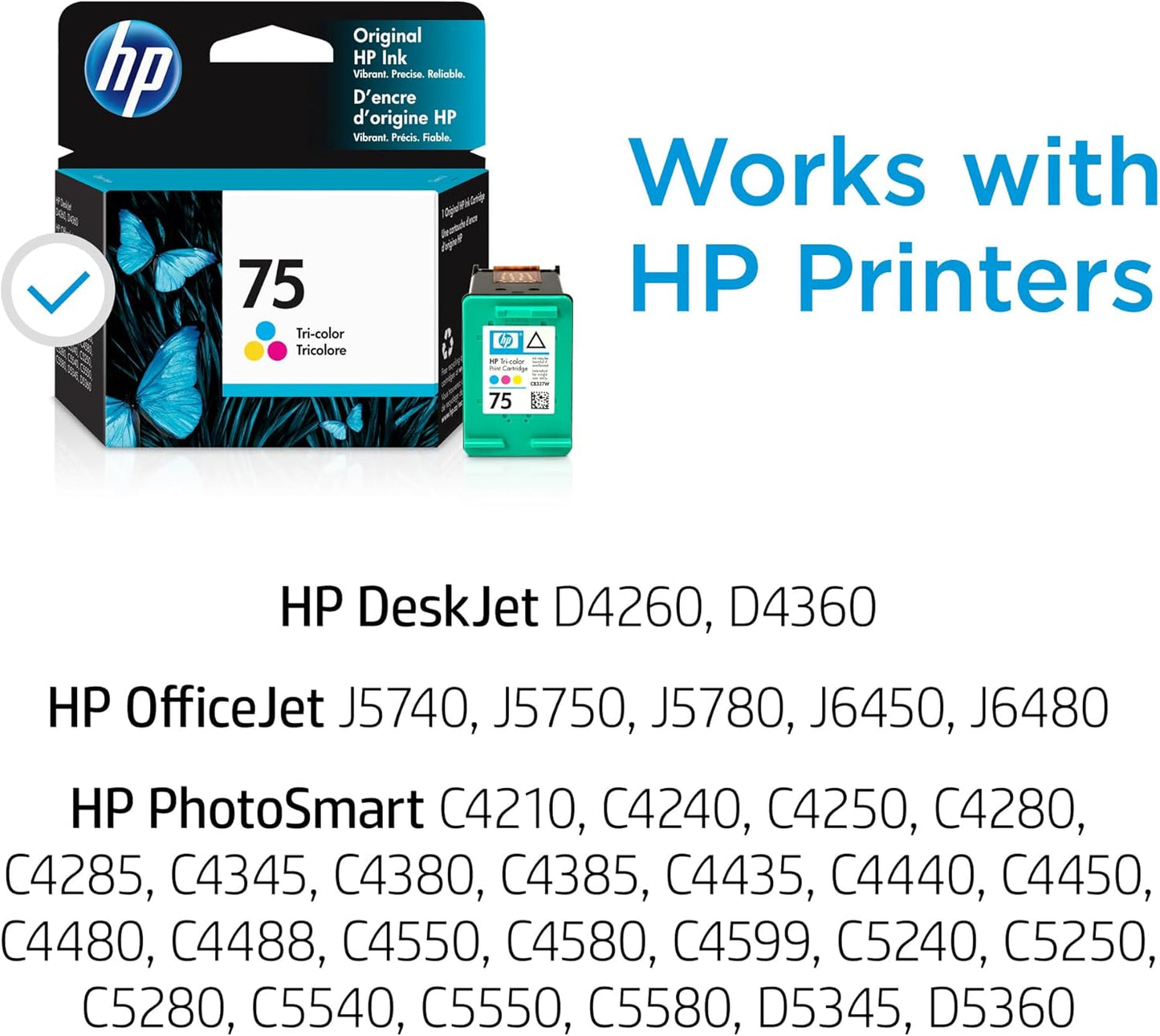 HP CB337WN 75 Tri-color Ink Cartridge