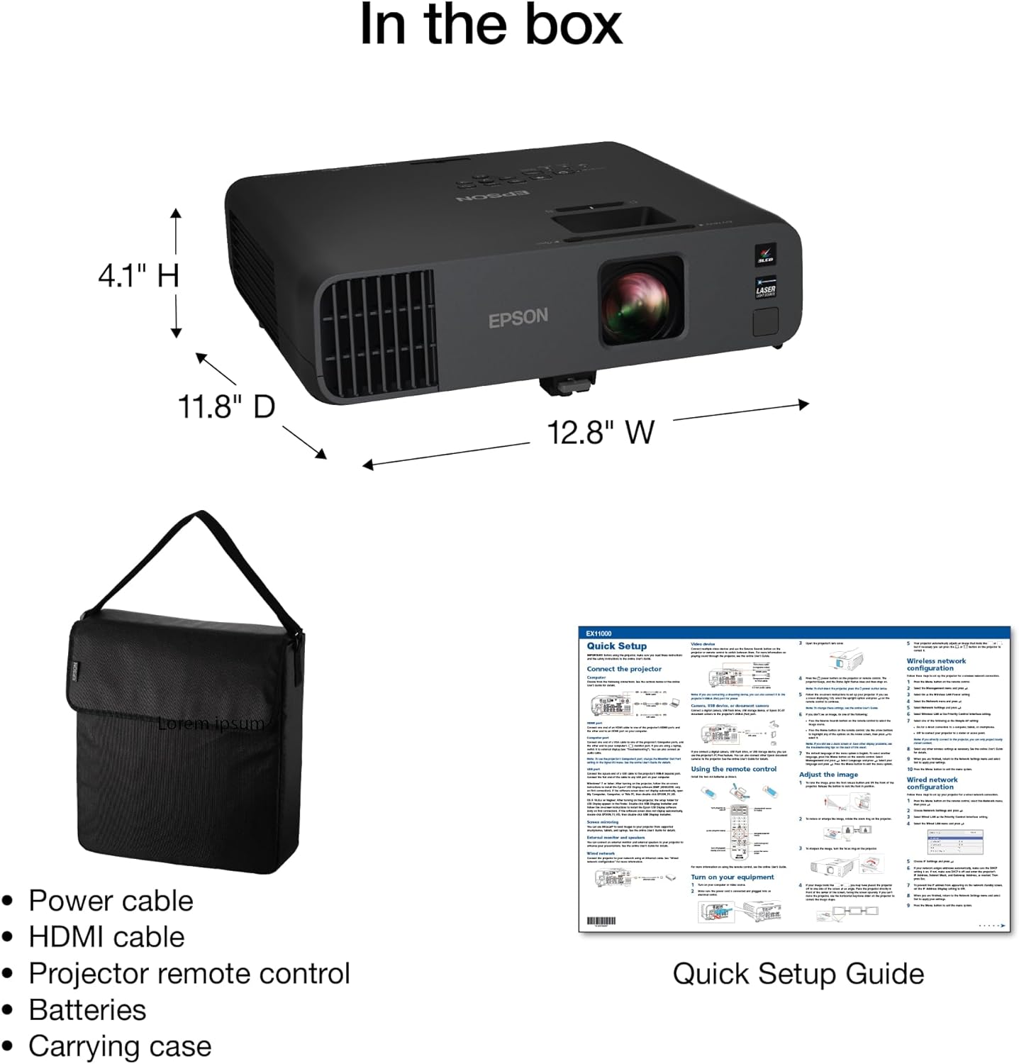 Epson V11HA72220 Pro EX11000 1080p Wireless Laser Projector