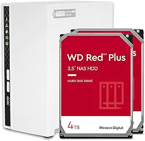 QNAP TS-233-24W-US 2-Bay NAS 4TB WD Red Bundle — main product image