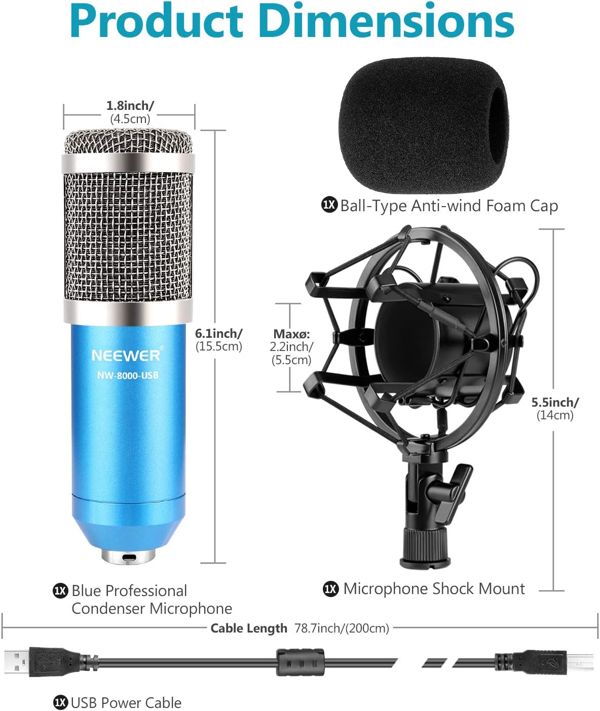 Neewer 40096612 USB Condenser Microphone Kit