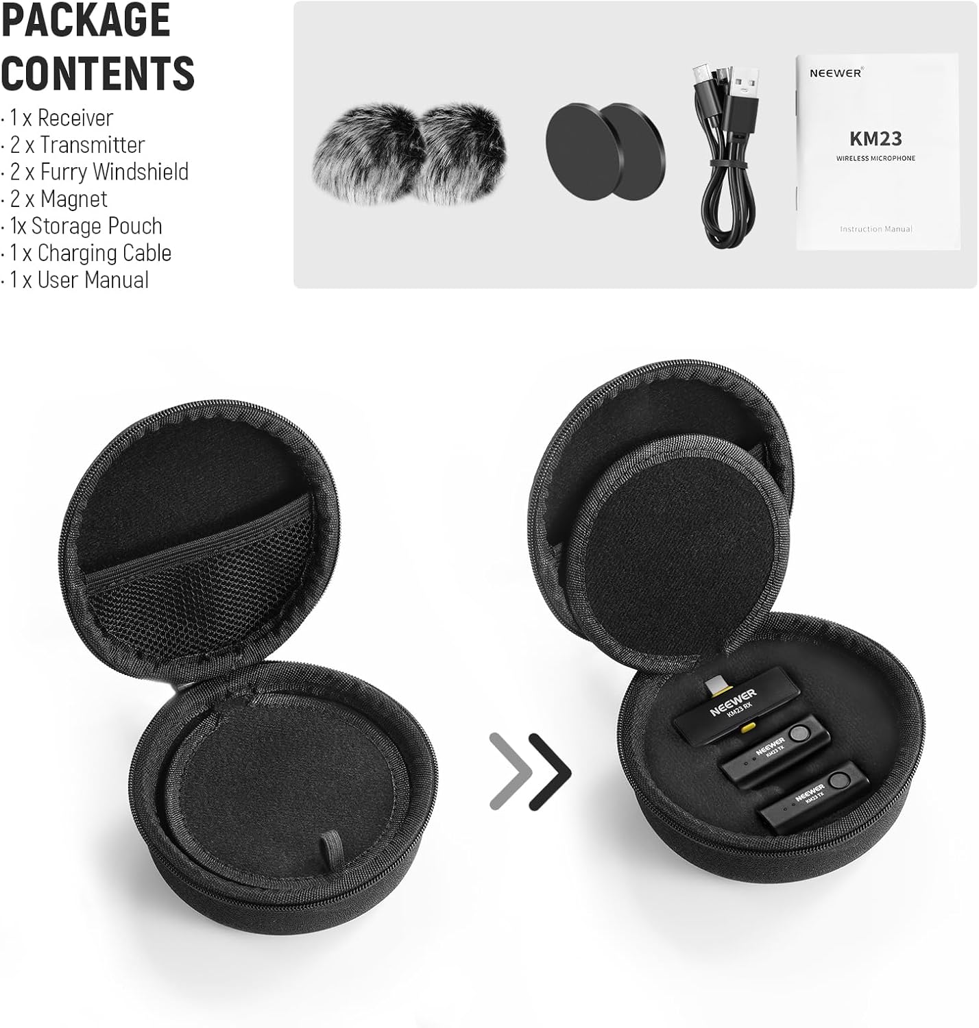 NEEWER 21000089 USB-C Wireless Lavalier Microphone Kit