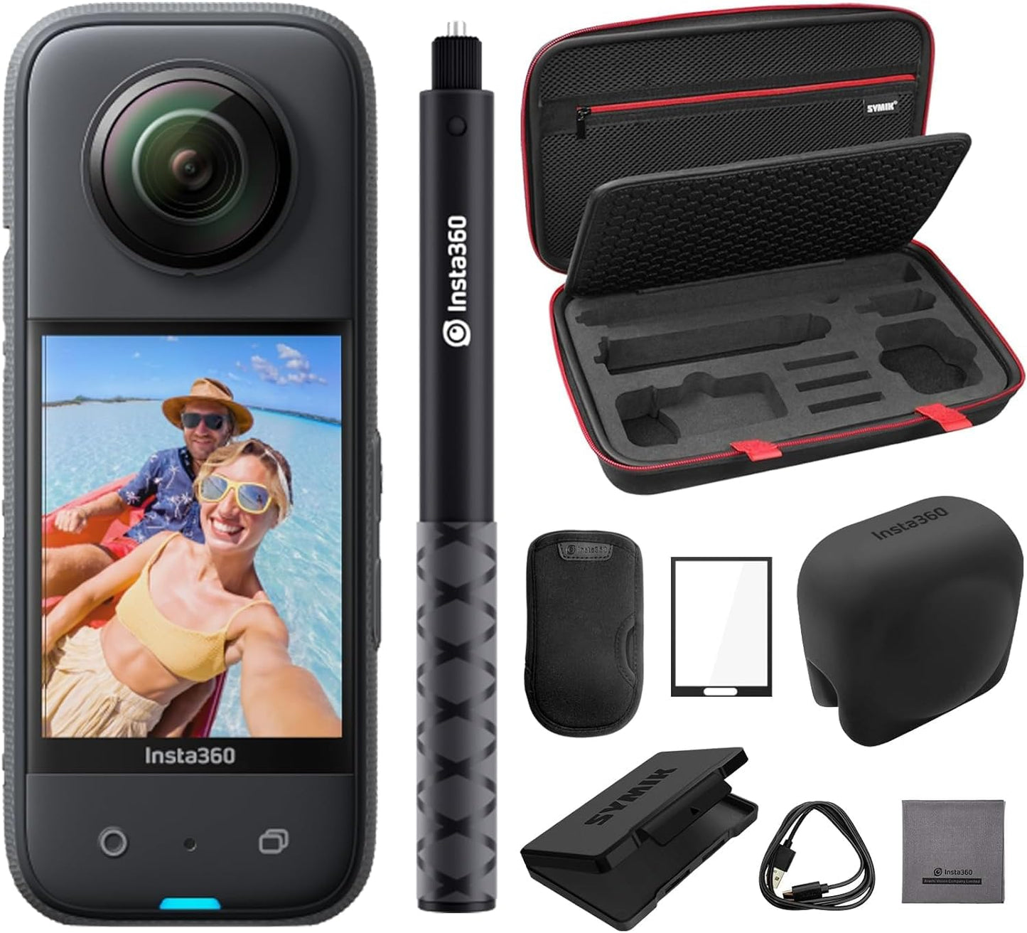 Insta360 actioncamX3 Waterproof 360 Action Camera Bundle