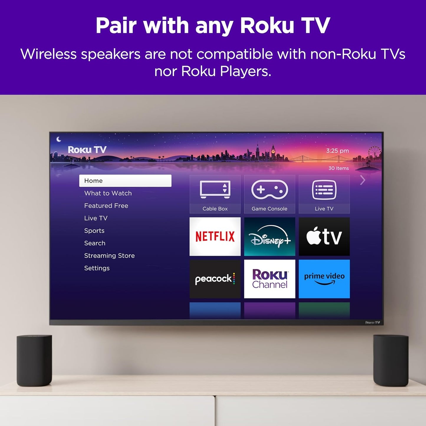 Roku 9020R2 Wireless Speakers for Roku TV (Pair)