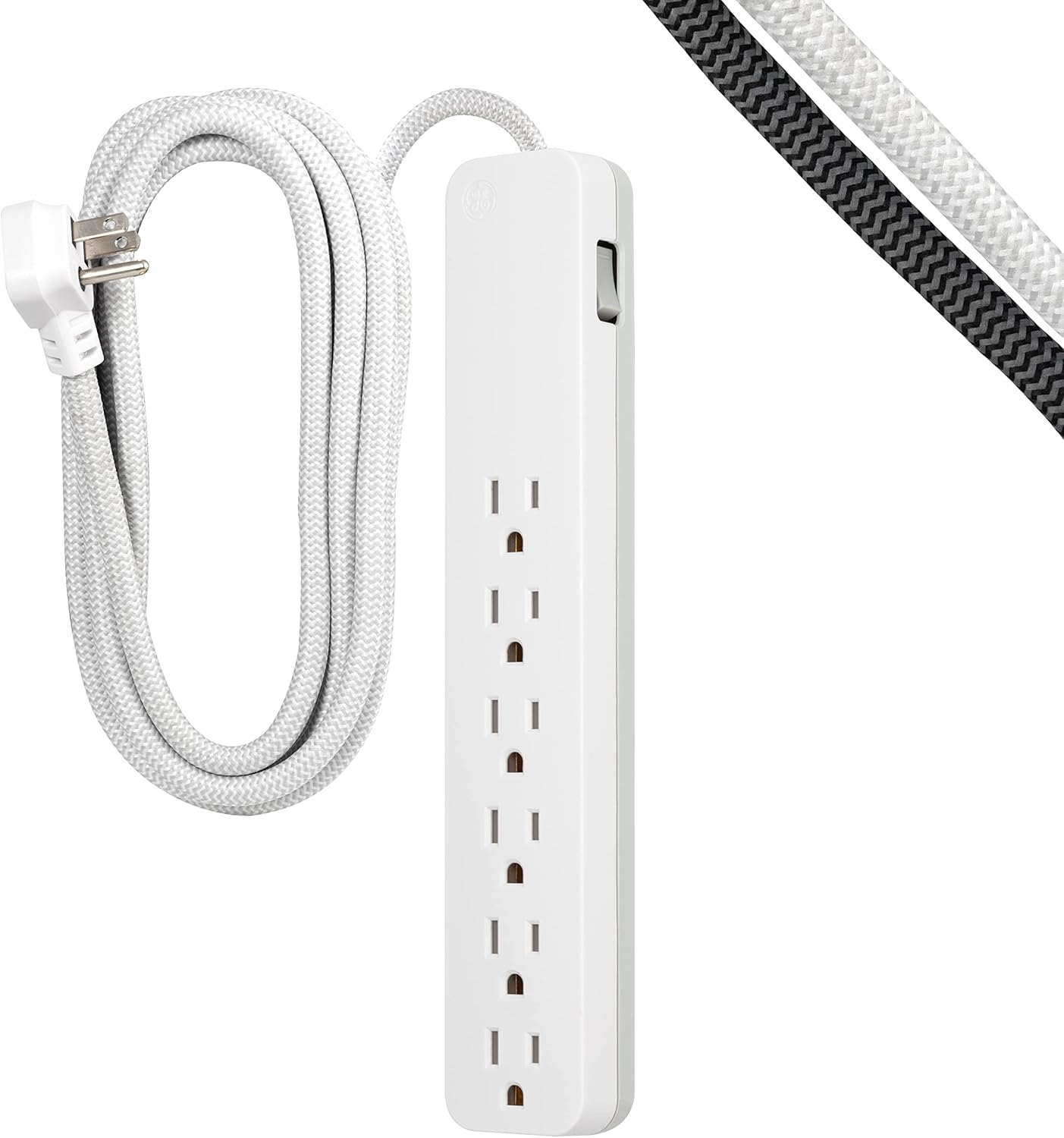 GE 62933 6-Outlet Surge Protector 10ft Braided Cord