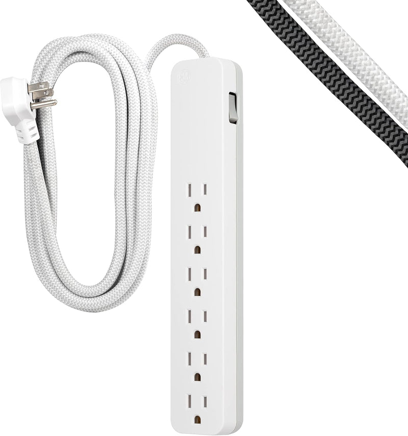 GE 62933 6-Outlet Surge Protector 10ft Braided Cord — main product image