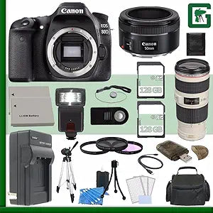 Canon CAN80D501870200 EOS 80D DSLR Camera with Lenses & Bundle