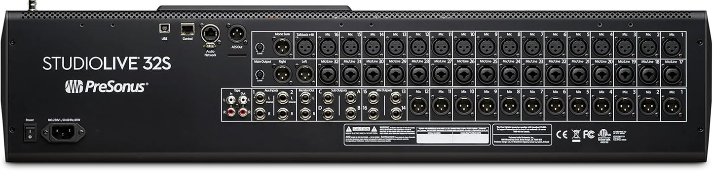 PreSonus 2779200401 StudioLive 32S Digital Mixing Console - AVB Networking