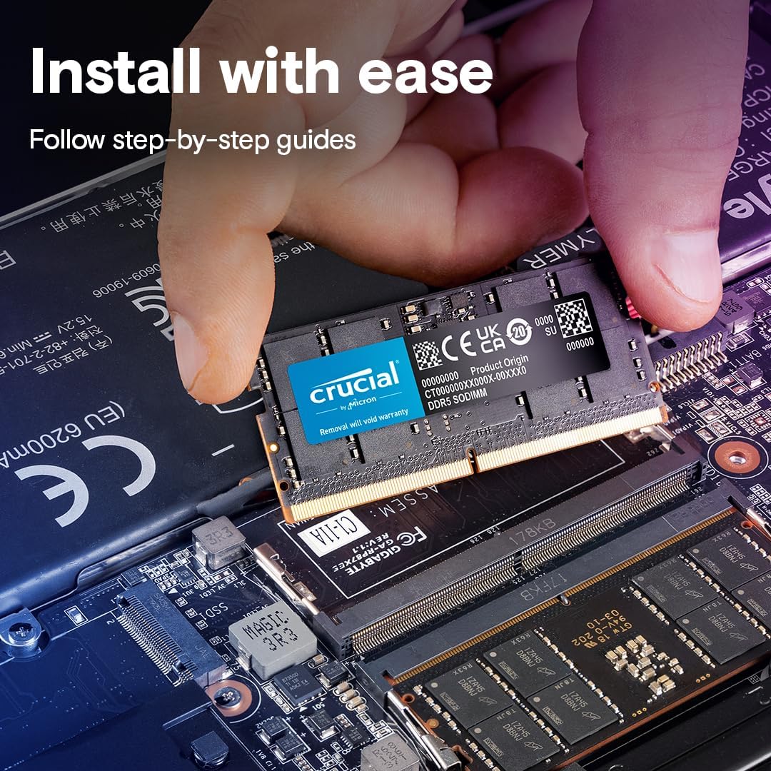Crucial SODIMM Non-ECC 32GB DDR5 4800MHz Laptop RAM