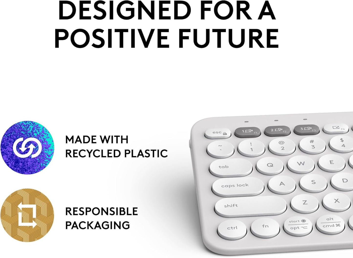 Logitech 920-011776 Pebble Keys 2 K380s Bluetooth Keyboard - White