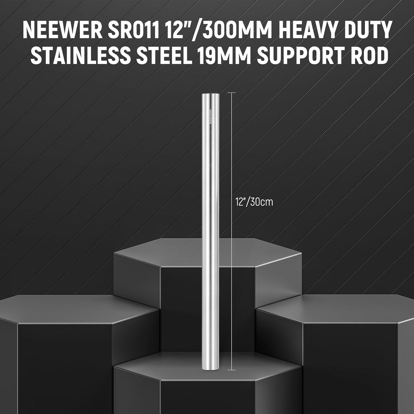 Neewer SR011 Heavy Duty 19mm Camera Support Rod 12-inch