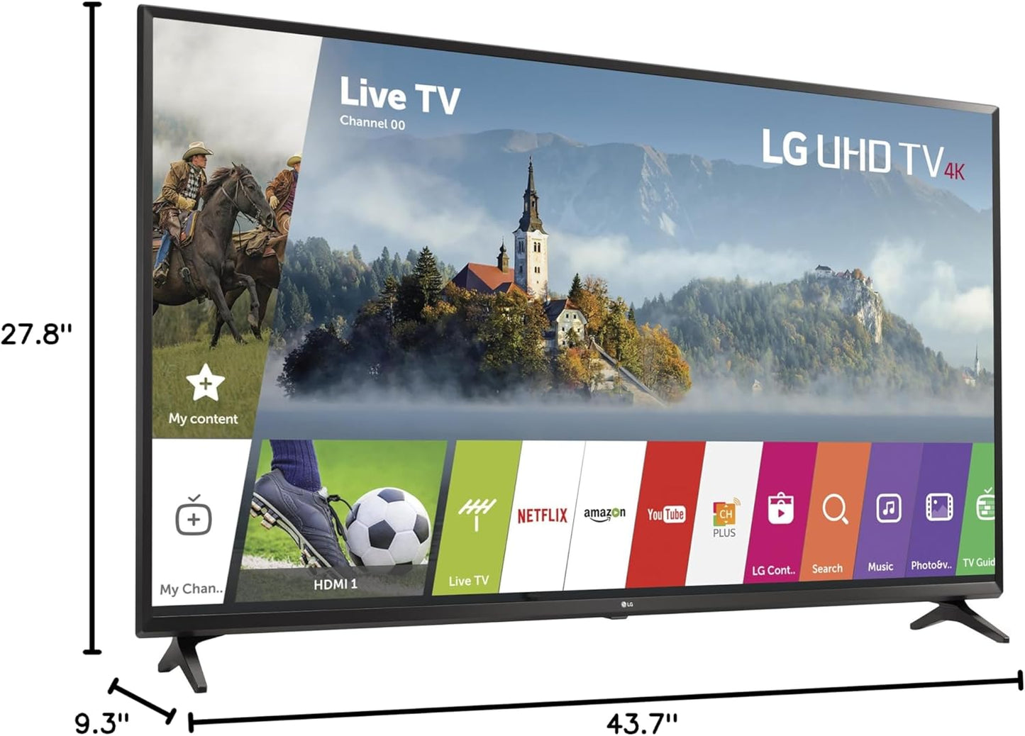 LG 49UJ6300 49-inch 4K Ultra HD Smart LED TV Renewed