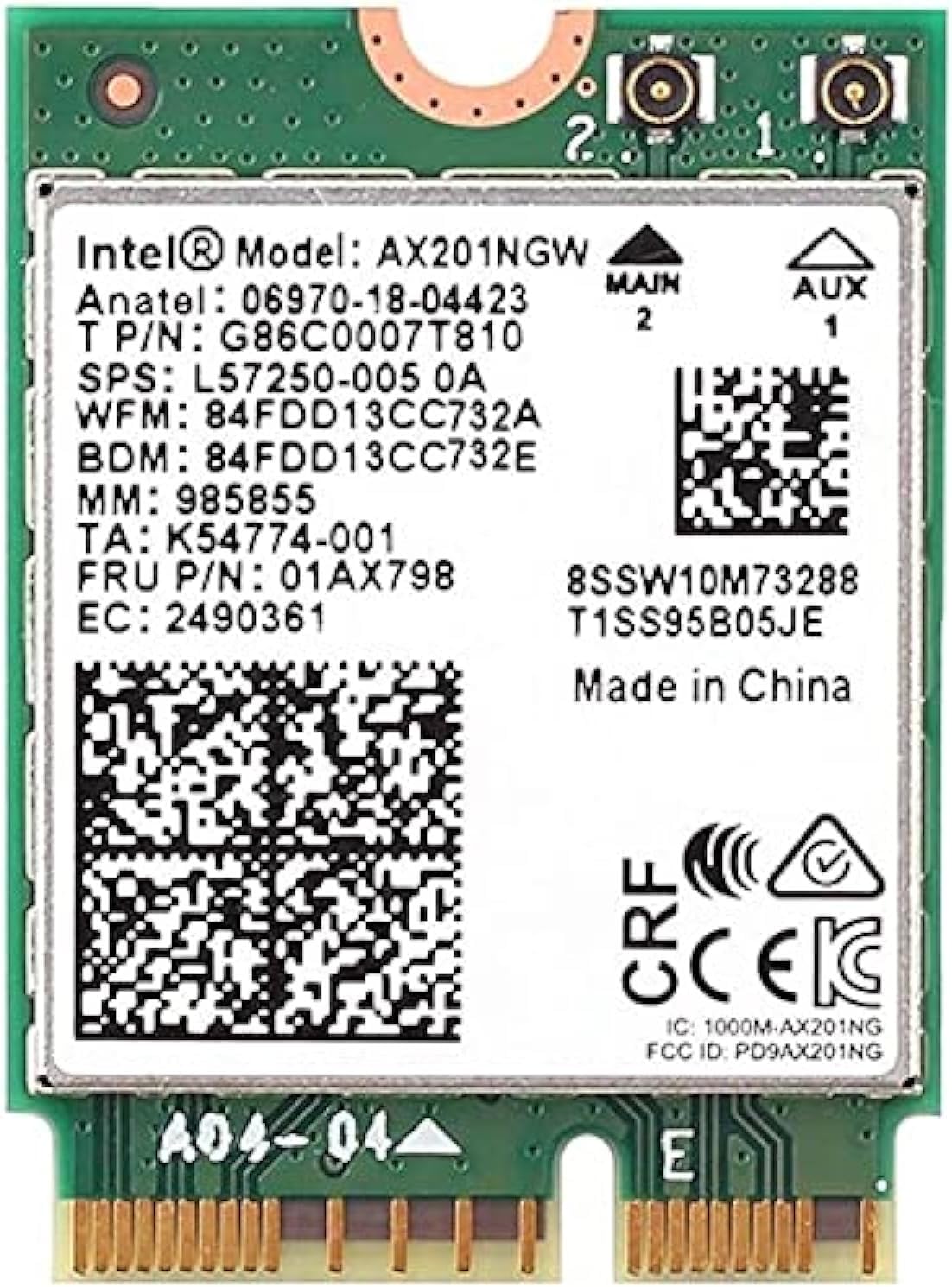 Intel AX201NGWG Wi-Fi 6 Wireless Card (Renewed)
