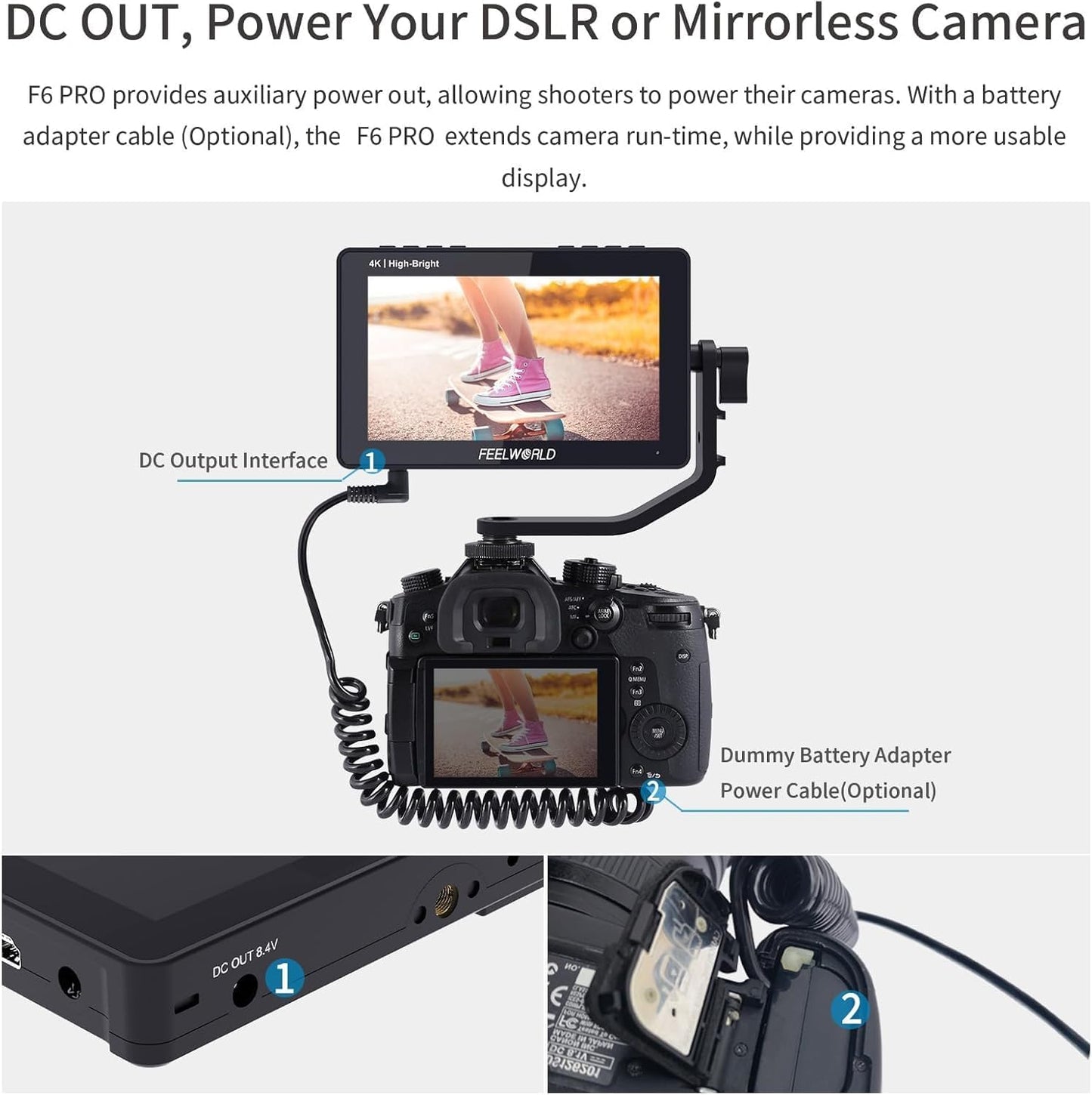 FEELWORLD F5 V4S01 5.5 Inch Camera Field Monitor Kit