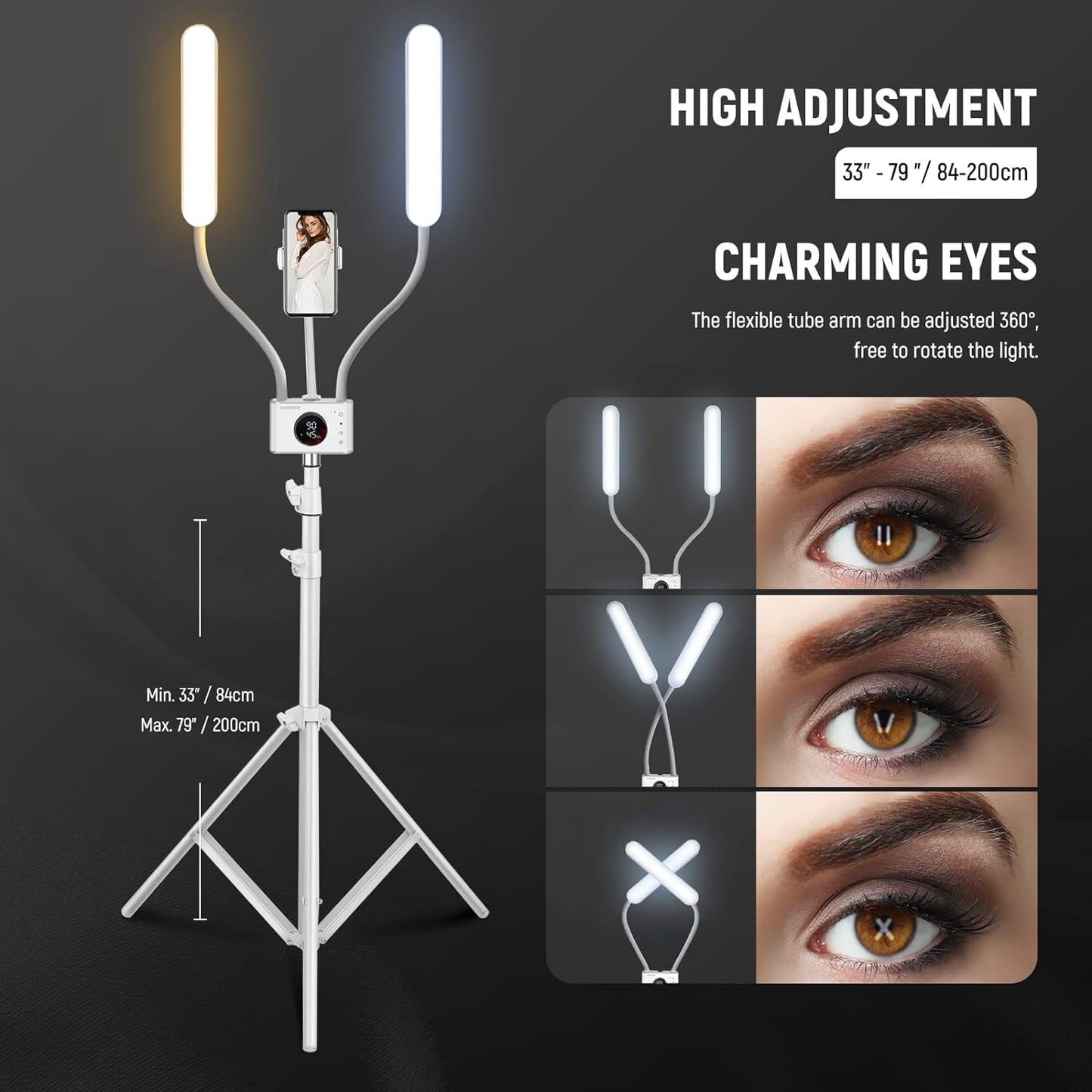 Neewer 10102016 Esthetician LED Light Phone Holder Kit