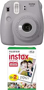 Fujifilm instax Mini 9 Instant Camera Light Gray Film Bundle