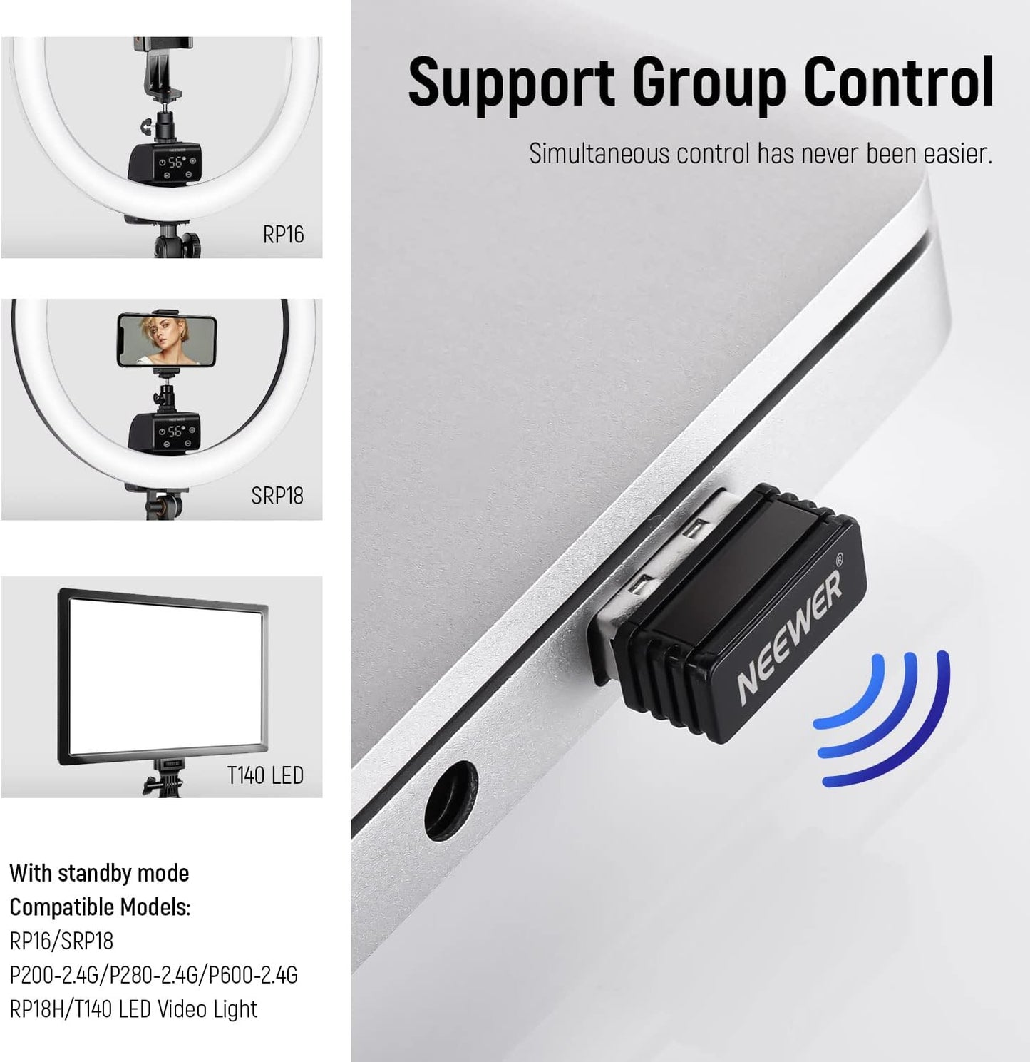 Neewer 10100593 2.4G Wireless USB LED Light Transmitter