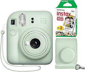 Fujifilm 16806262 Instax Mini 12 Mint Green Camera Bundle