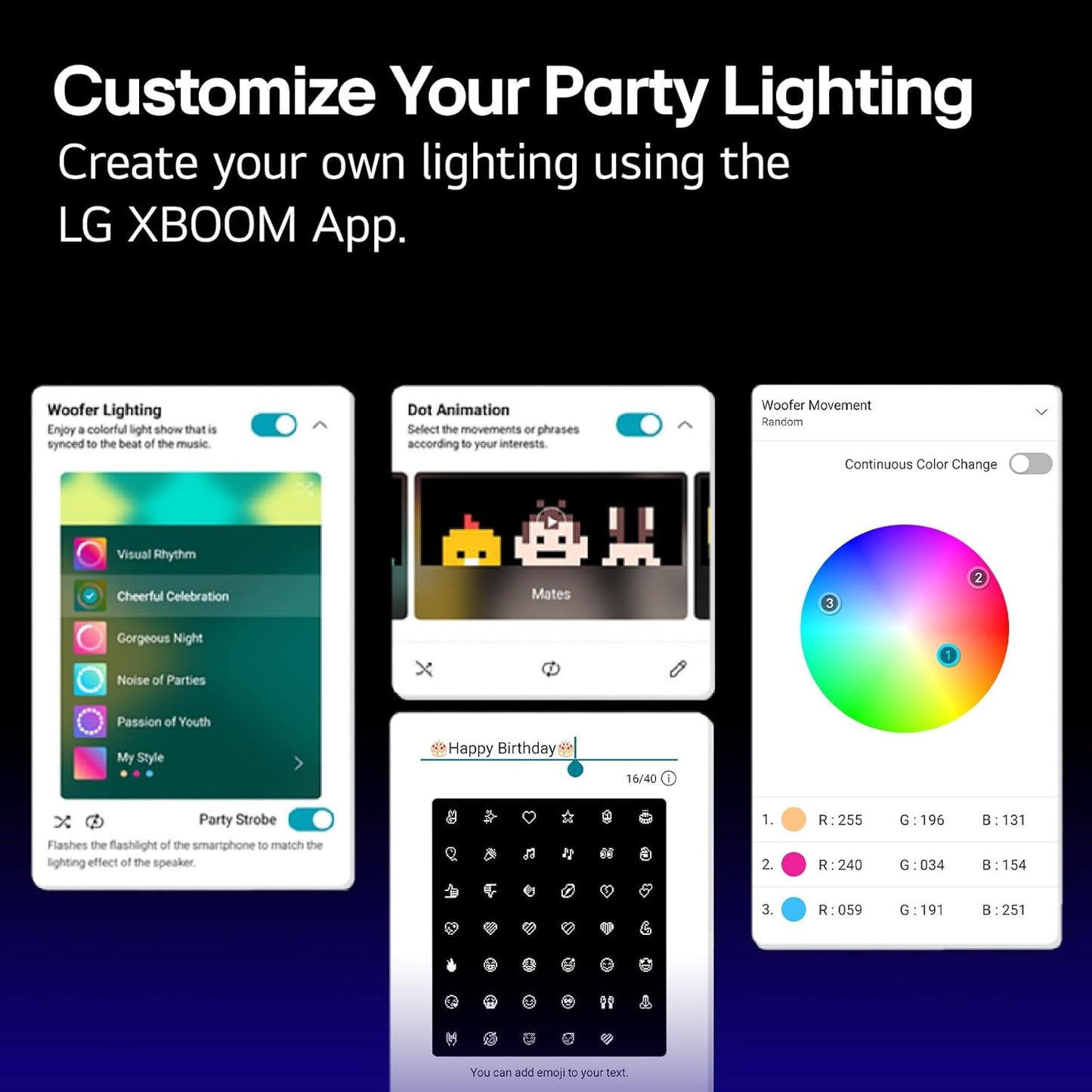 LG XL9T XBOOM Portable Tower Speaker Pixel LED