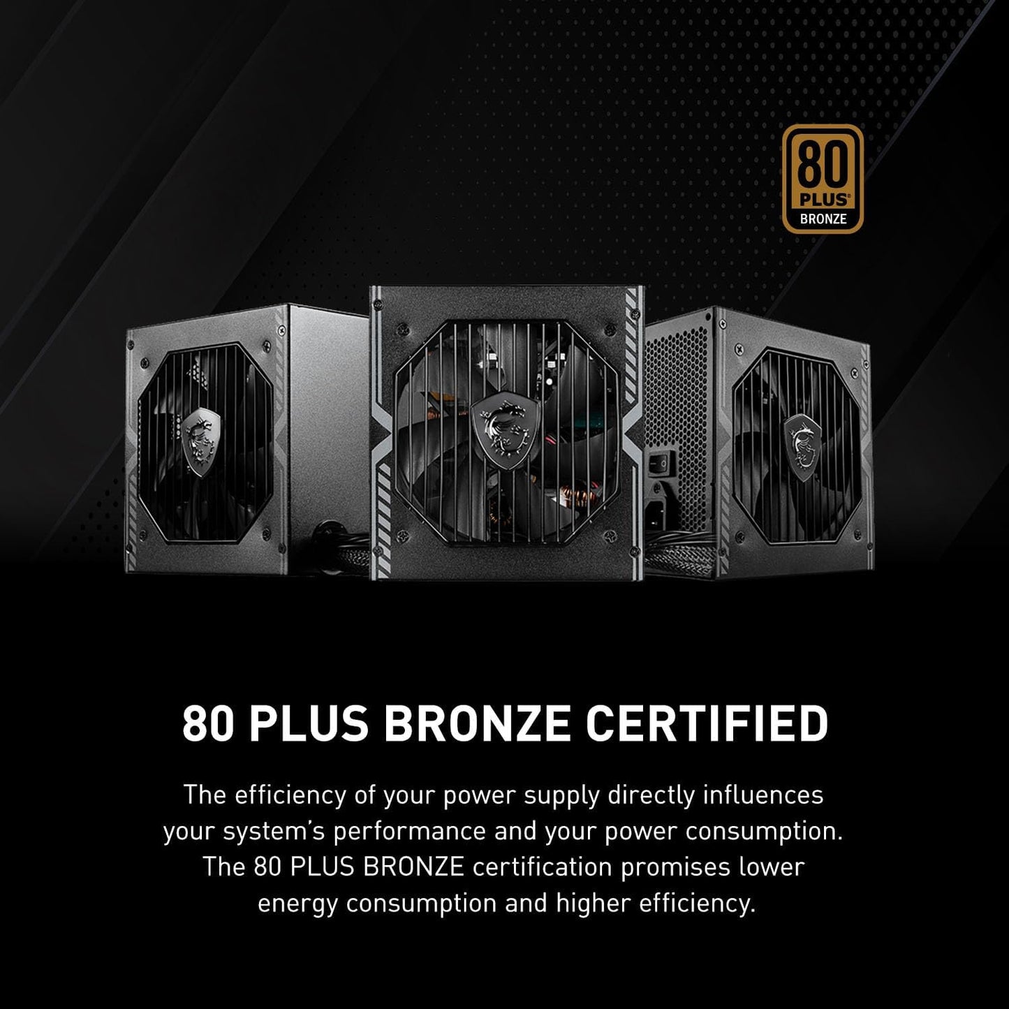 MSI 306-7ZP2A11-CE0 MAG A550BN Gaming Power Supply: 550W 80+ Bronze