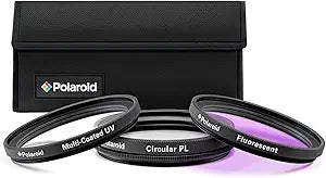 Polaroid PL3FIL37 37mm UV CPL FLD Filter Kit