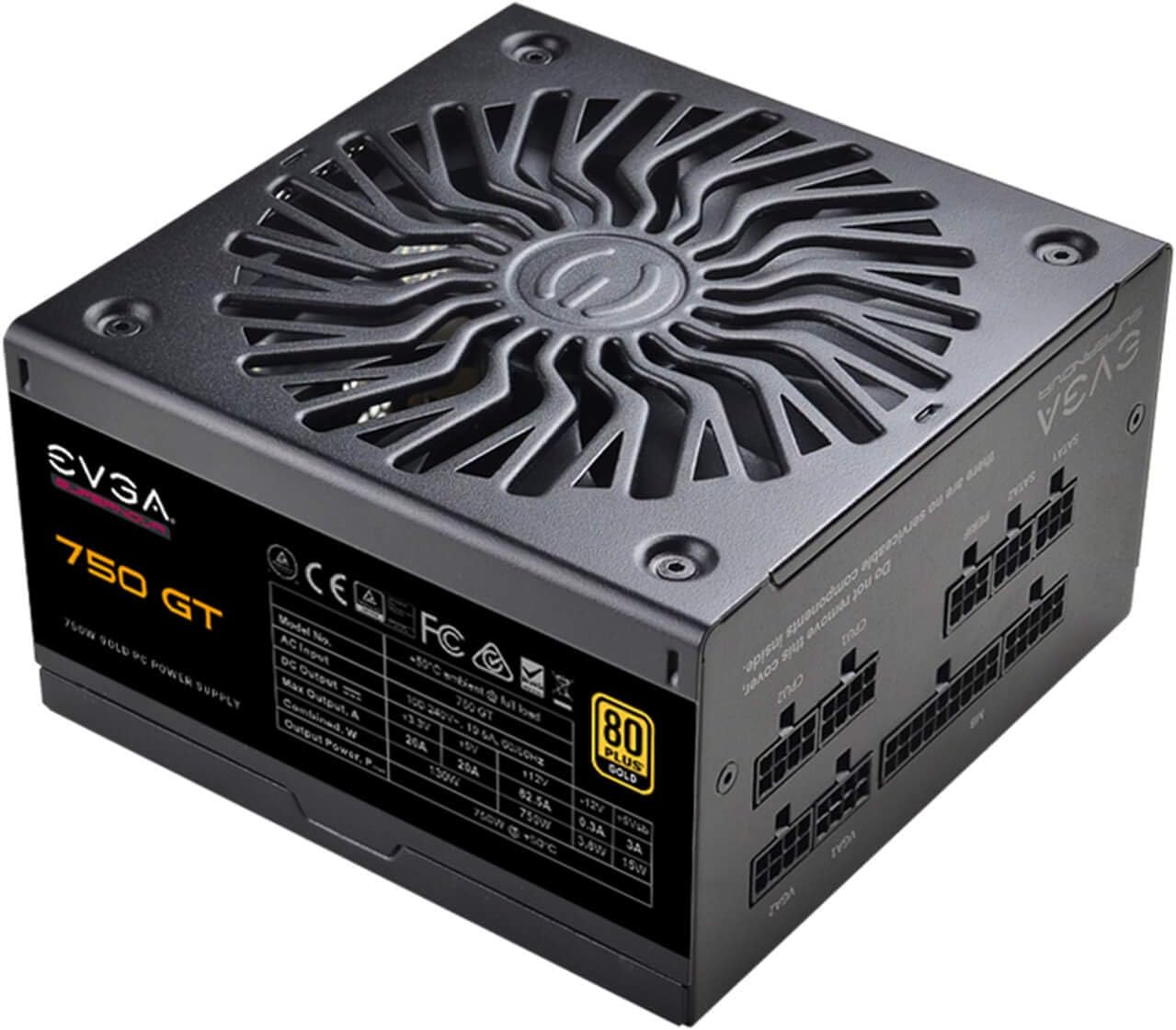 EVGA 220-GT-0750-Y1 750 GT 750W Power Supply - 80+ Gold, Fully Modular