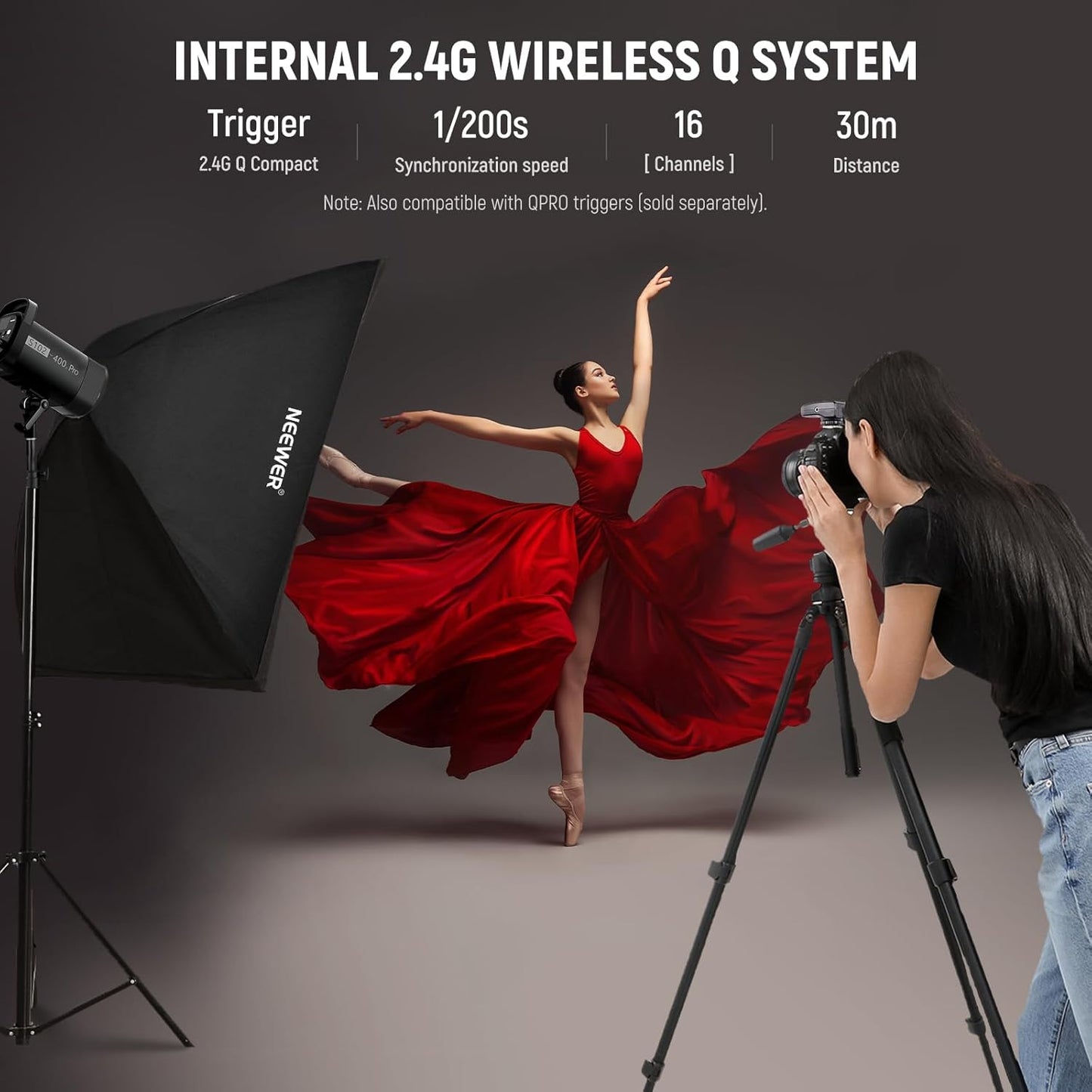 Neewer S102-400W PRO Strobe Flash Kit QPRO Supported