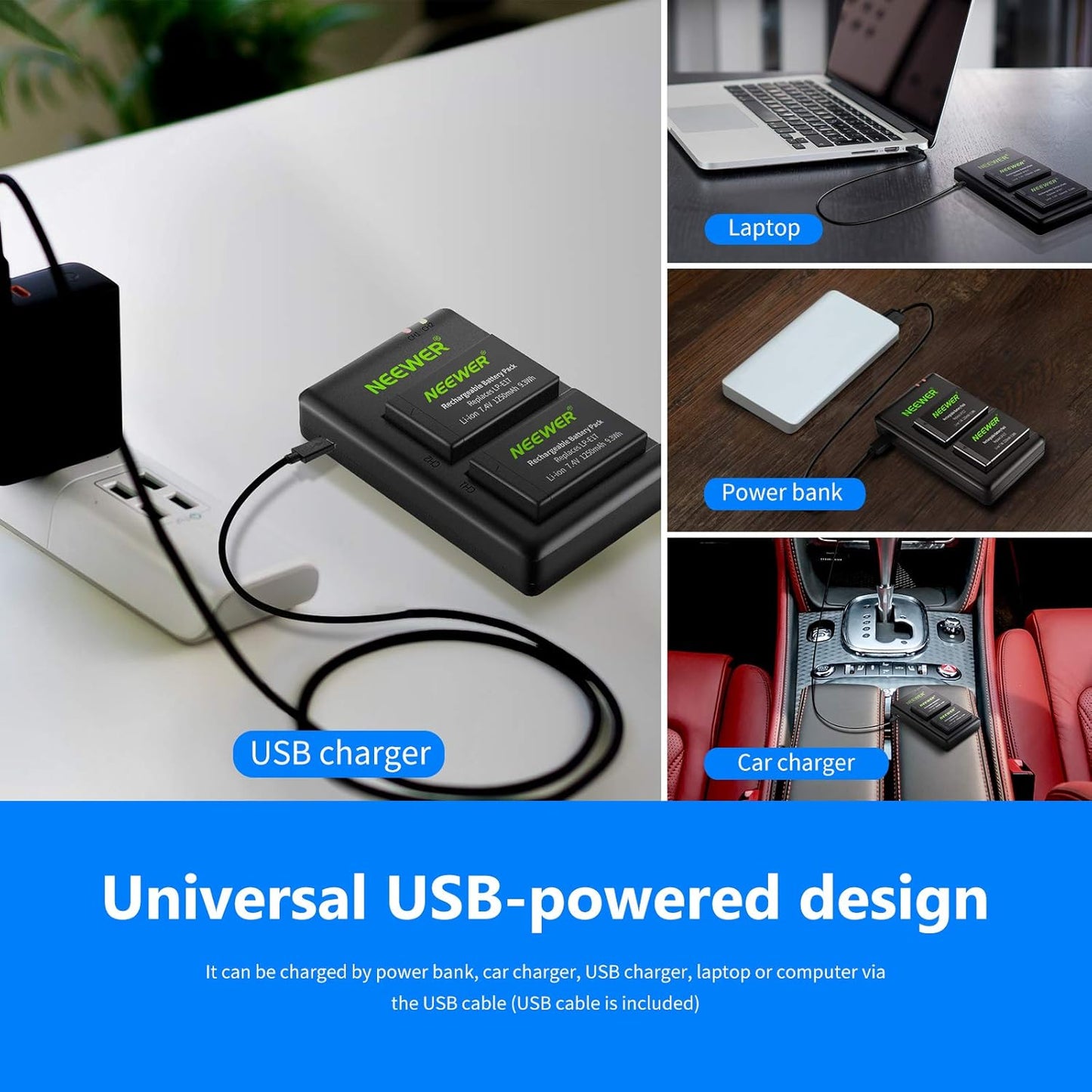 Neewer 10093319 LP-E17 Replacement Battery Charger Kit