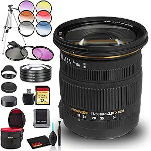 Sigma 583101 17-50mm f/2.8 Lens Canon Bundle