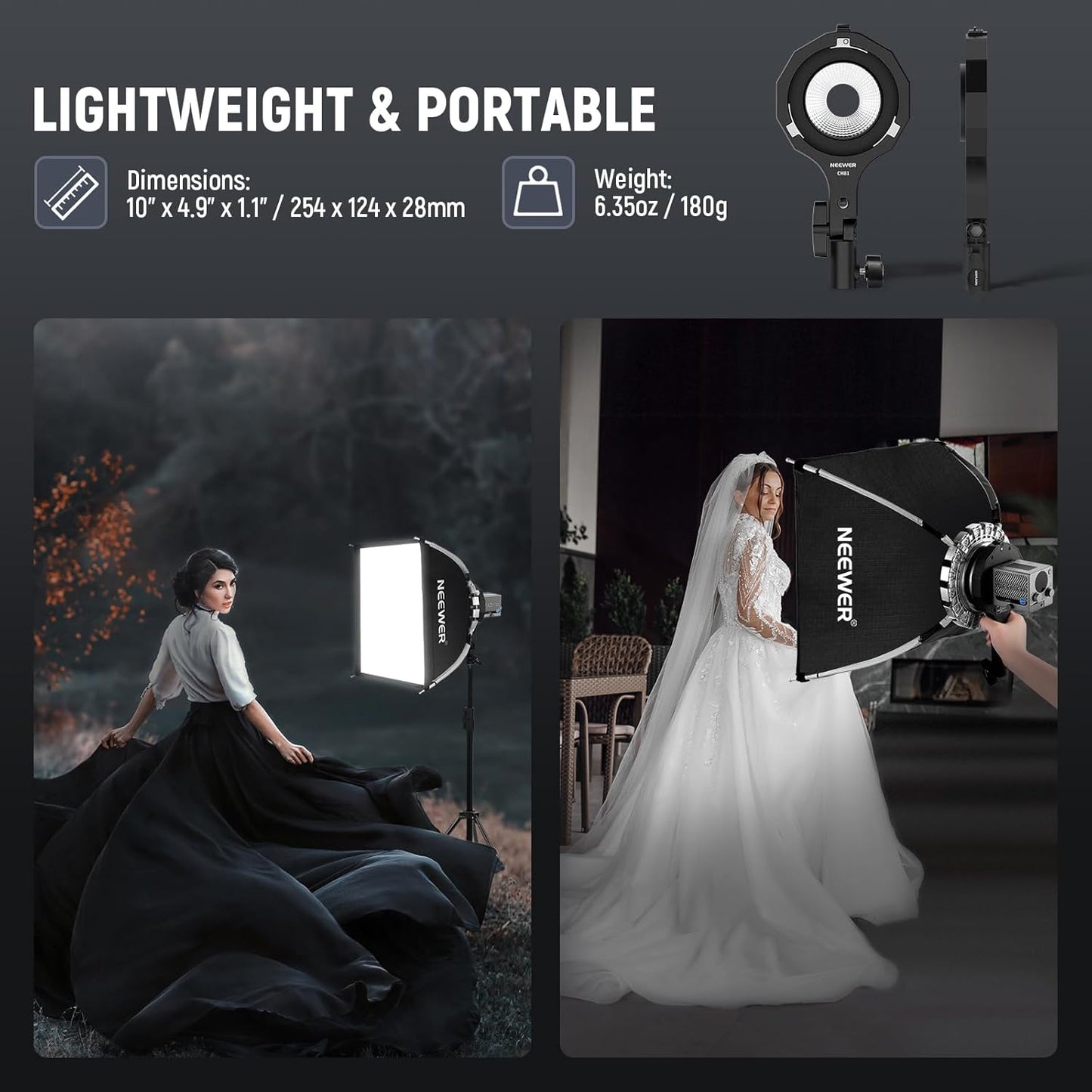 NEEWER 10104832 Mini Mount to Bowens Adapter with Tilt