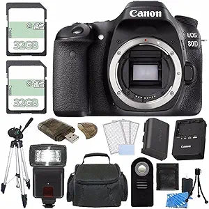 Canon 80DBODY EOS 80D DSLR Camera Bundle