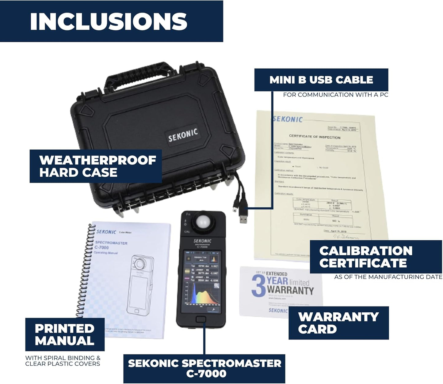 Sekonic C-7000 Spectrometer Spectrum Analyzer Bundle Kit
