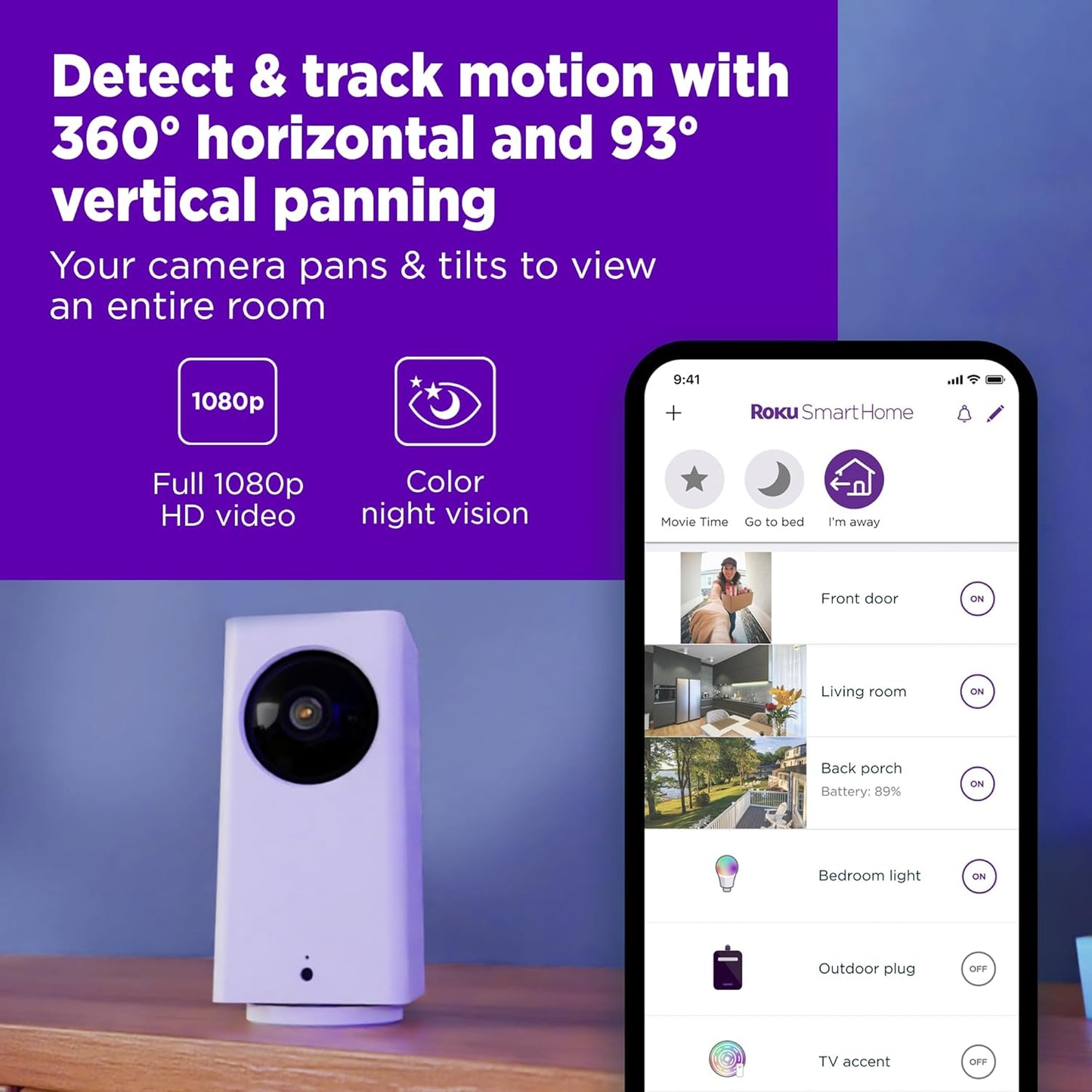 Roku Indoor Camera 360 Renewed Home Security