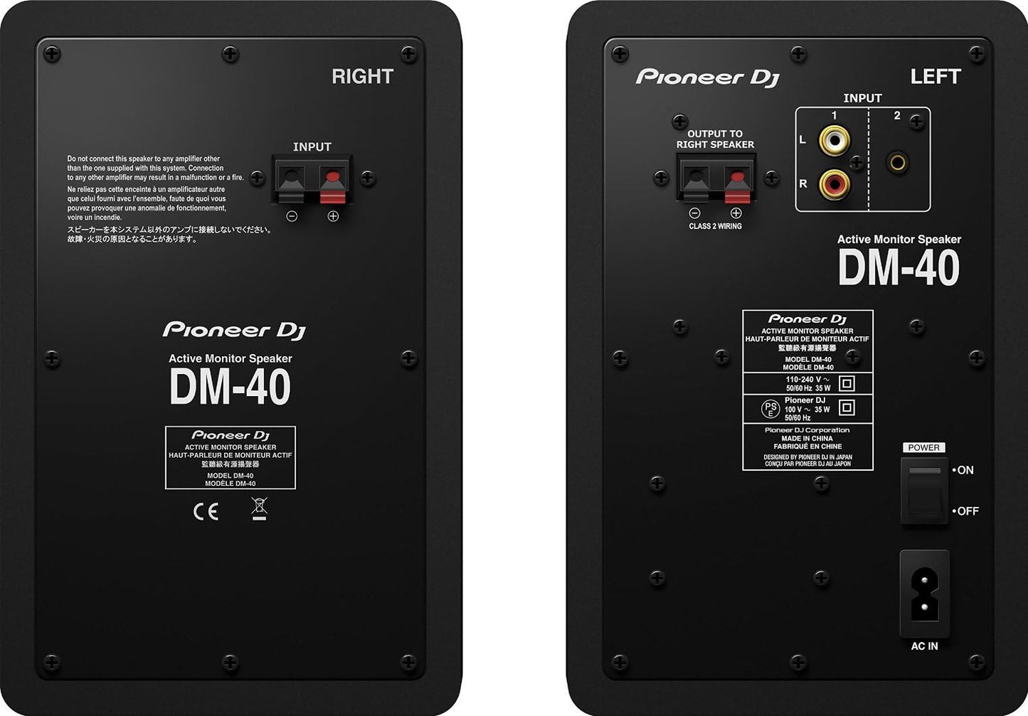 Pioneer DJ DM-40 21W Active Monitor Speakers (Pair)