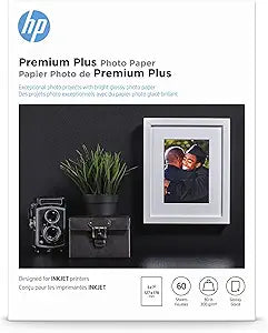 HP CR669A Premium Plus Glossy Photo Paper 5x7 60 Sheets