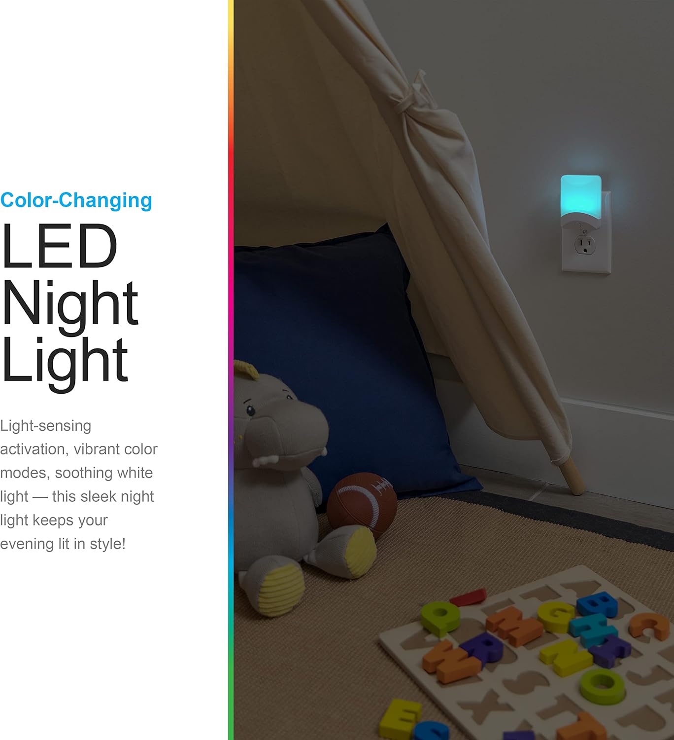 GE 34693 Color-Changing LED Night Light Dusk to Dawn