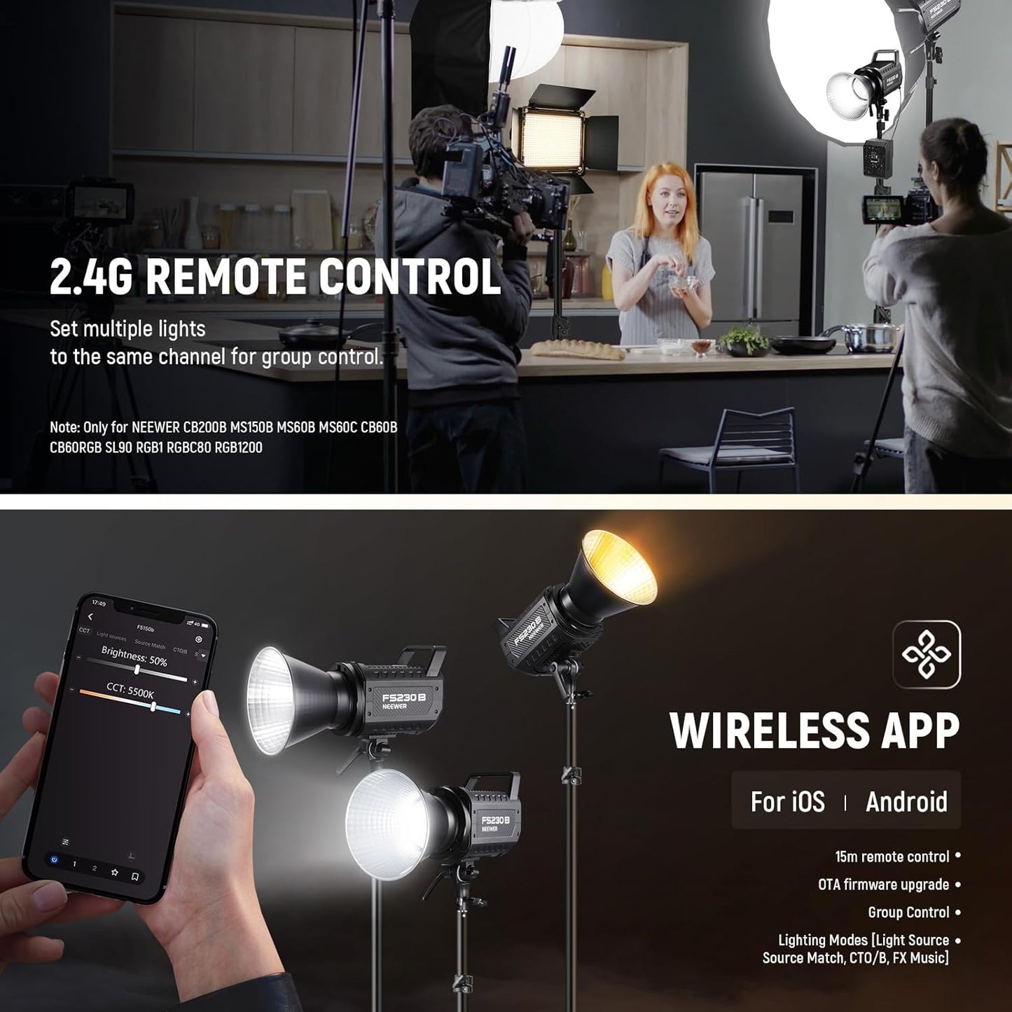 Neewer FS230B 230W Bi-Color LED Video Light