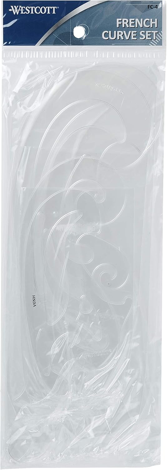 Westcott FC-4 LetterCraft French Curve Set (Set of 4)