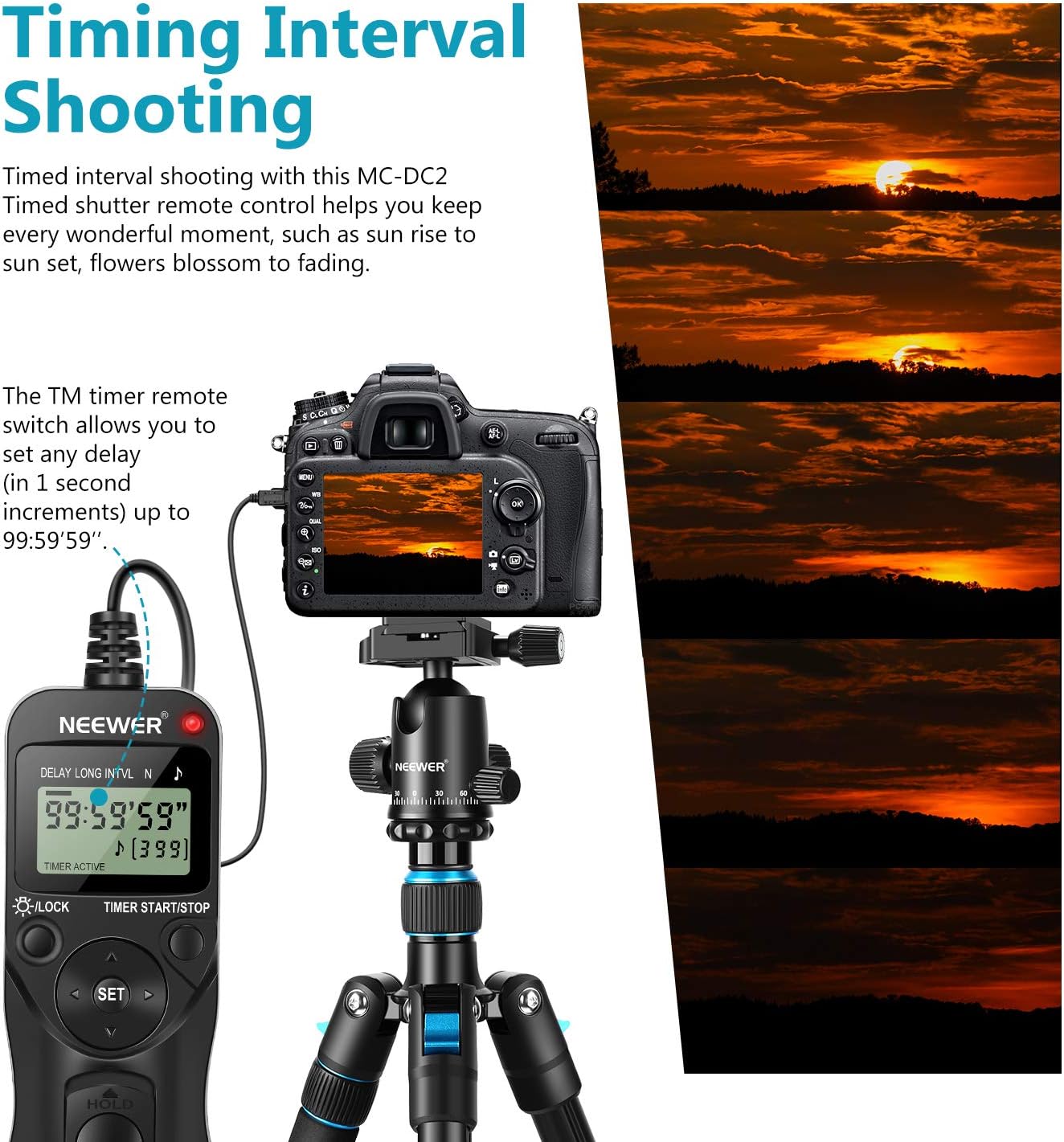 Neewer 10000349 Timer Remote Shutter Release for Nikon