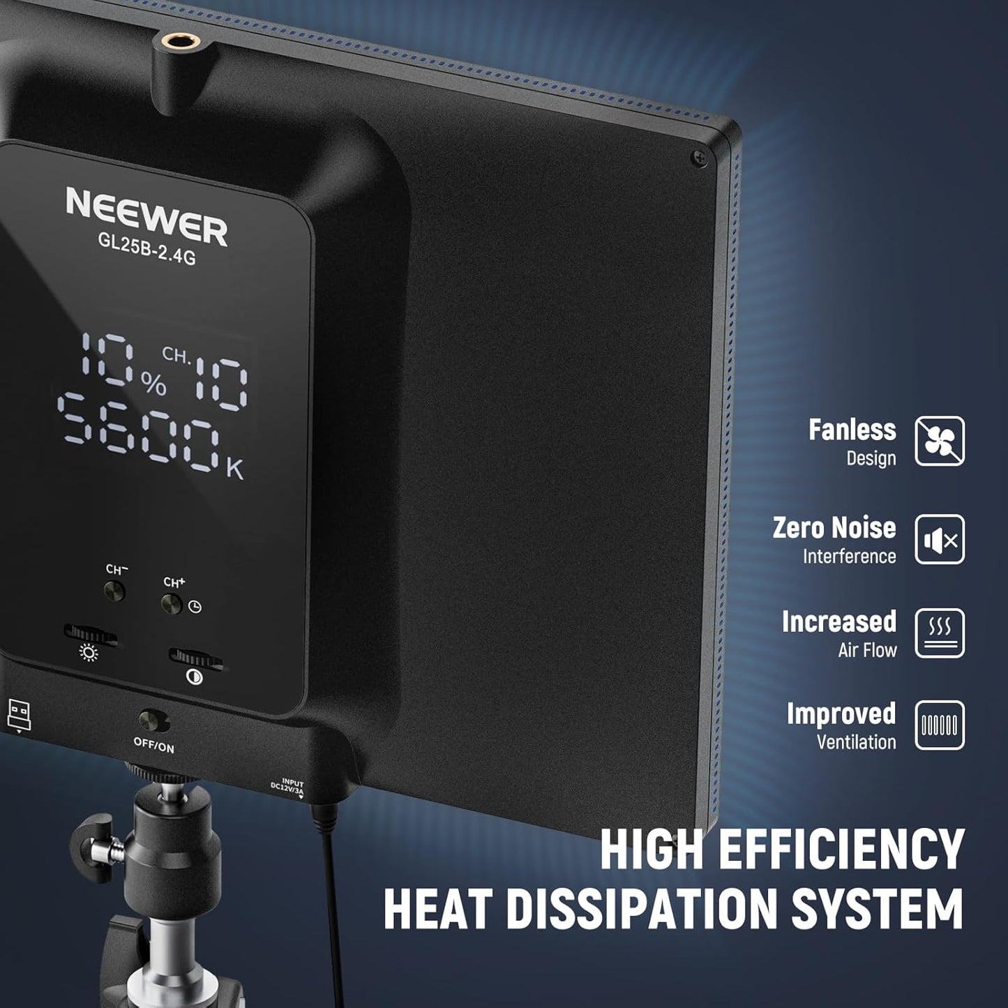 Neewer GL25B 12.9" Streaming Key Light with Remote