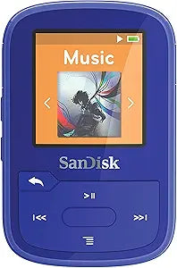 SanDisk SDMX32-032G-G46B 32GB Clip Sport Plus MP3 Player Blue