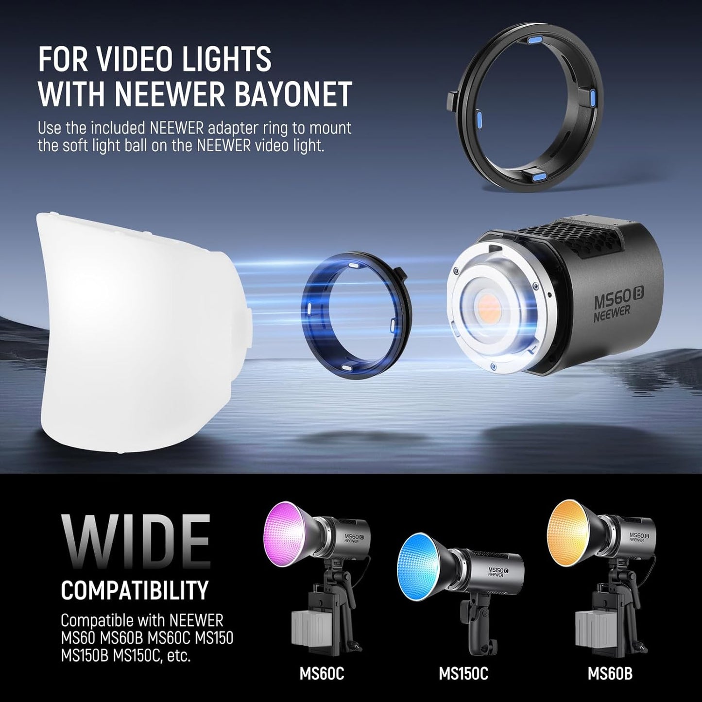 Neewer 10104925 CRS7 Softbox Diffusion Dome Kit