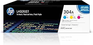 HP CF340A 304A Color LaserJet Toner Cartridge 3-Pack — main product image