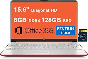 HP Notebook 15 Business Laptop Pentium Gold Red — main product image